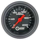 GAFFRIG 2 INCH MECHANICAL OIL PRESSURE 0-200 PSI GAUGE STEP RIM (002) / BLACK / BLACK