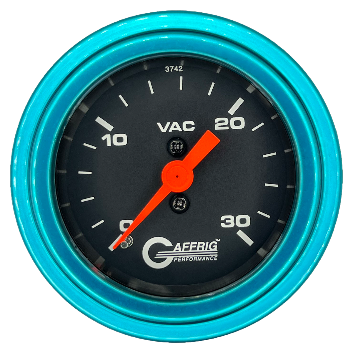 GAFFRIG 2 INCH MECHANICAL VACUUM 0-30 HG GAUGE STEP RIM (002) / TEAL / BLACK