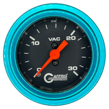 GAFFRIG 2 INCH MECHANICAL VACUUM 0-30 HG GAUGE STEP RIM (002) / TEAL / BLACK