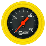 GAFFRIG 2 INCH MECHANICAL VACUUM 0-30 HG GAUGE STEP RIM (002) / YELLOW / BLACK