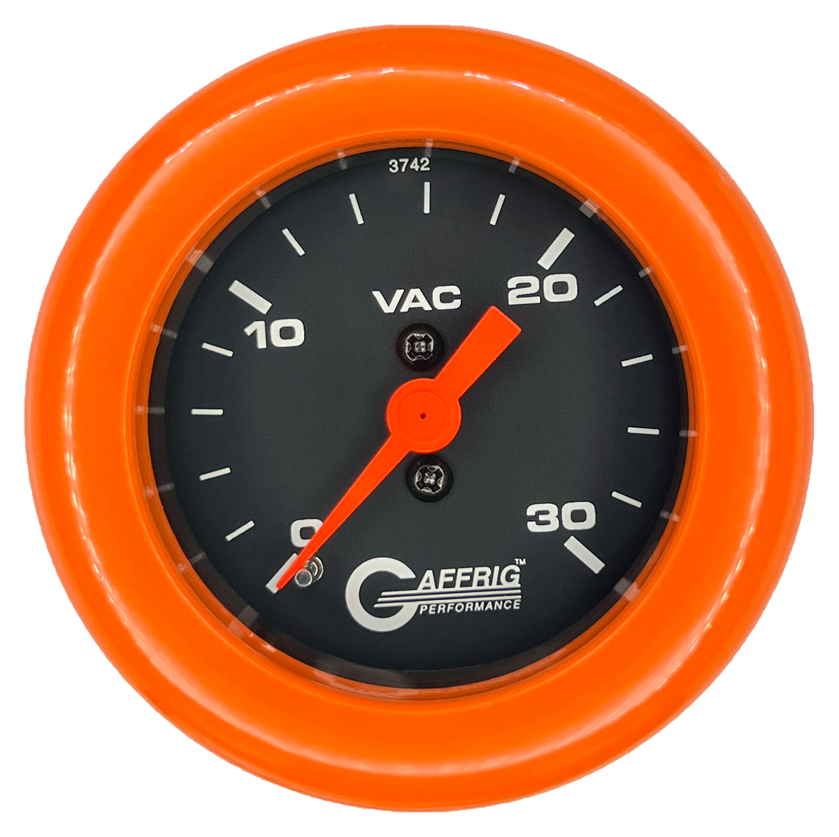 GAFFRIG 2 INCH MECHANICAL VACUUM 0-30 HG GAUGE FAT RIM (218) / ORANGE / BLACK