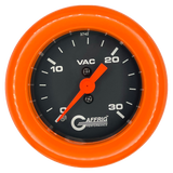 GAFFRIG 2 INCH MECHANICAL VACUUM 0-30 HG GAUGE FAT RIM (218) / ORANGE / BLACK