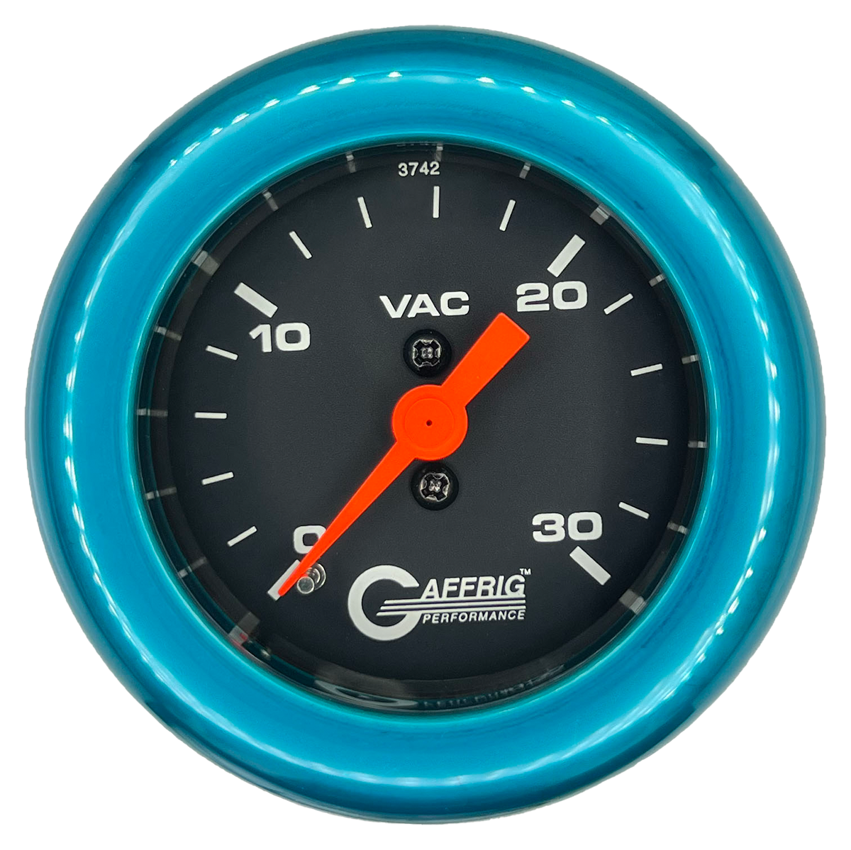 GAFFRIG 2 INCH MECHANICAL VACUUM 0-30 HG GAUGE FAT RIM (218) / TEAL / BLACK