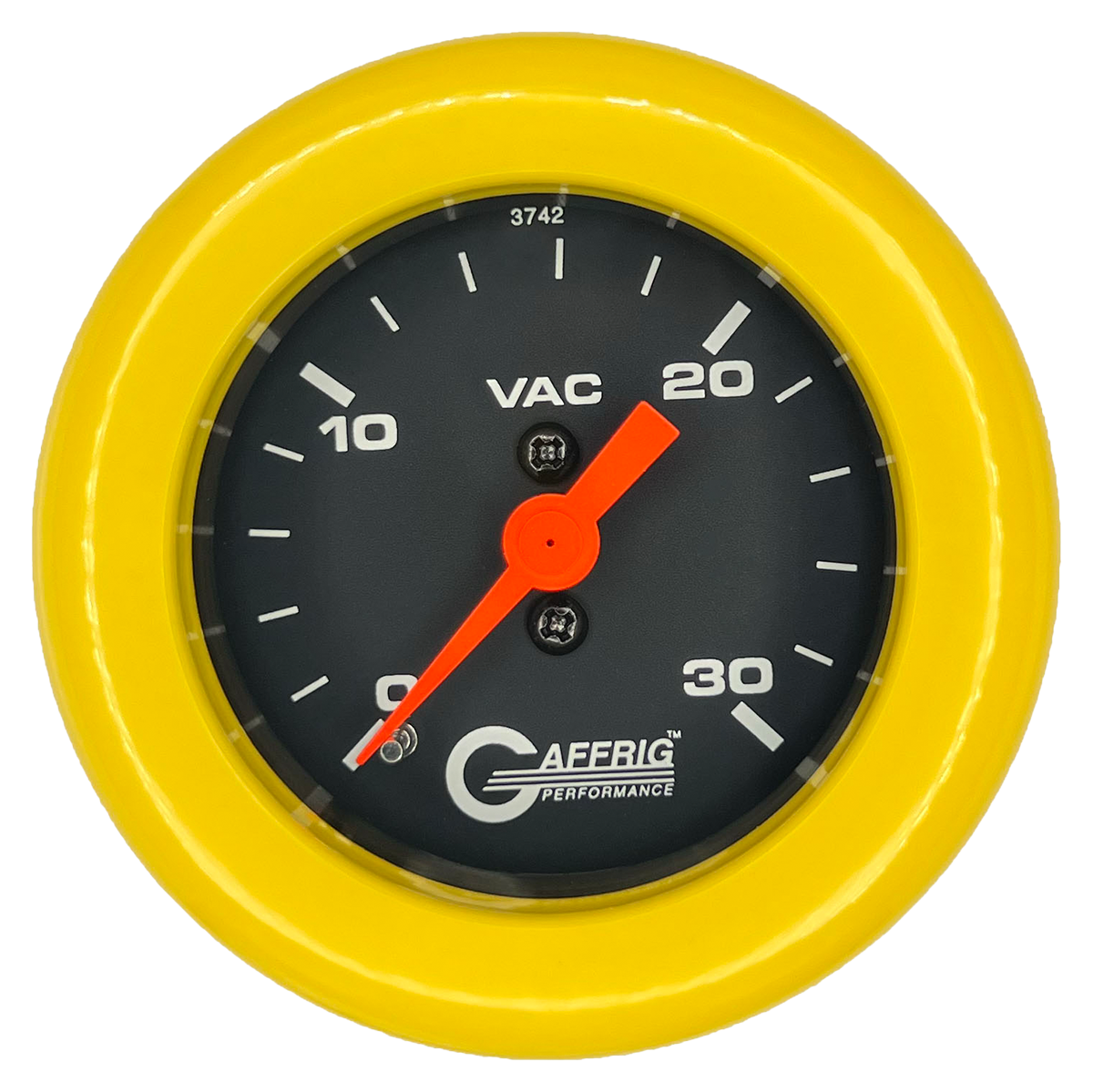 GAFFRIG 2 INCH MECHANICAL VACUUM 0-30 HG GAUGE FAT RIM (218) / YELLOW / BLACK