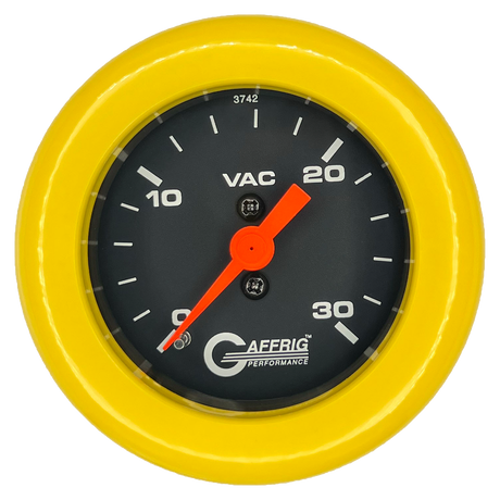 GAFFRIG 2 INCH MECHANICAL VACUUM 0-30 HG GAUGE FAT RIM (218) / YELLOW / BLACK