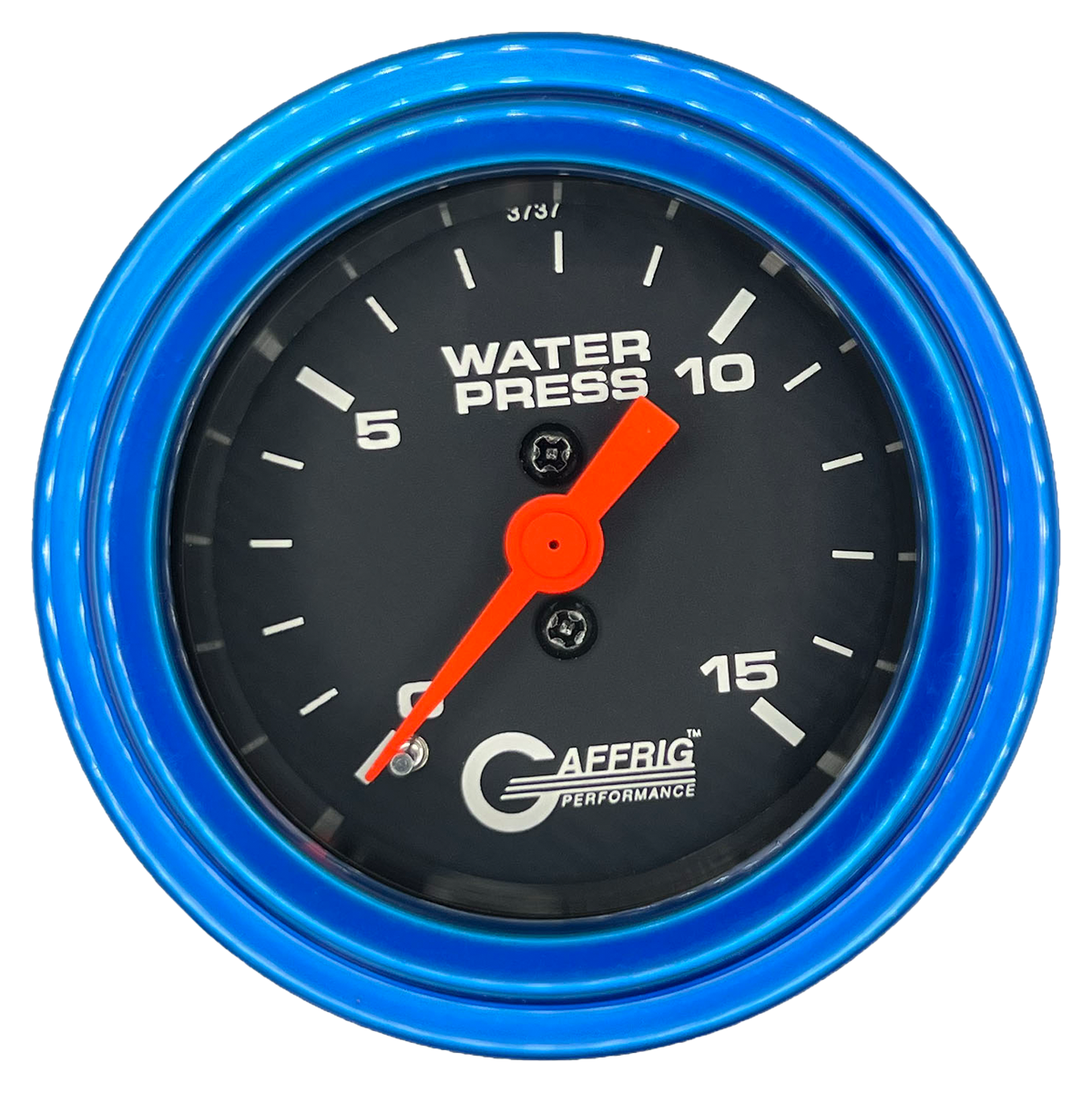 GAFFRIG 2 INCH MECHANICAL WATER PRESSURE 0-15 PSI GAUGE STEP RIM (002) / BLUE / BLACK