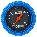 GAFFRIG 2 INCH MECHANICAL WATER PRESSURE 0-15 PSI GAUGE STEP RIM (002) / BLUE / BLACK