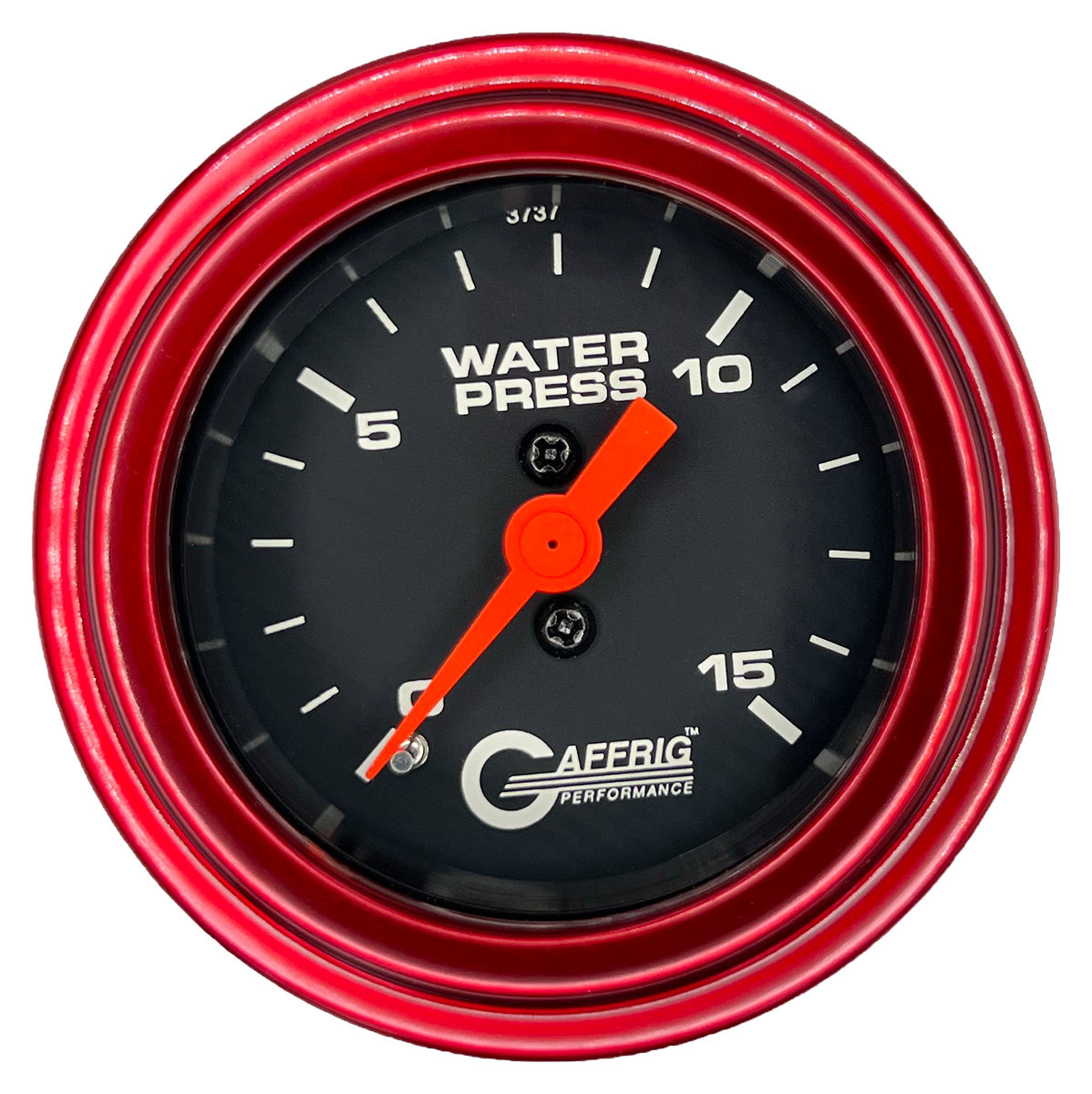 GAFFRIG 2 INCH MECHANICAL WATER PRESSURE 0-15 PSI GAUGE STEP RIM (002) / RED / BLACK