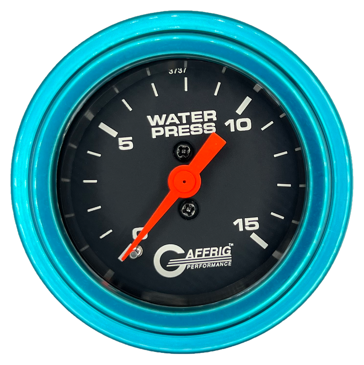 GAFFRIG 2 INCH MECHANICAL WATER PRESSURE 0-15 PSI GAUGE STEP RIM (002) / TEAL / BLACK