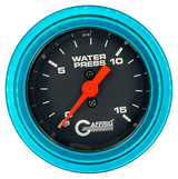 GAFFRIG 2 INCH MECHANICAL WATER PRESSURE 0-15 PSI GAUGE STEP RIM (002) / TEAL / BLACK