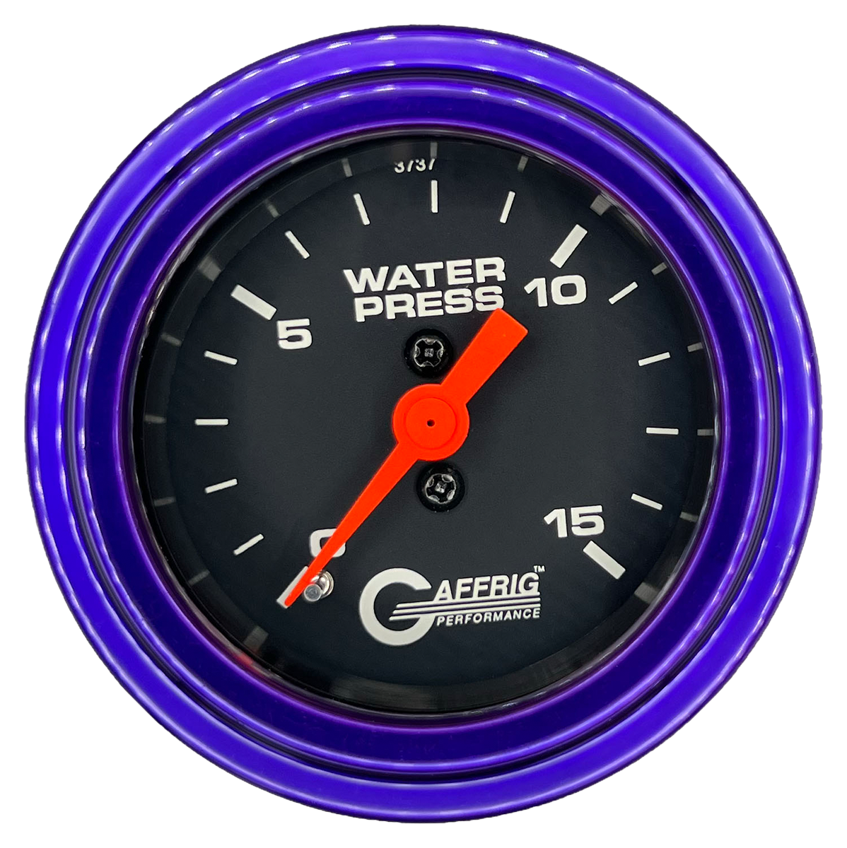 GAFFRIG 2 INCH MECHANICAL WATER PRESSURE 0-15 PSI GAUGE STEP RIM (002) / PURPLE / BLACK