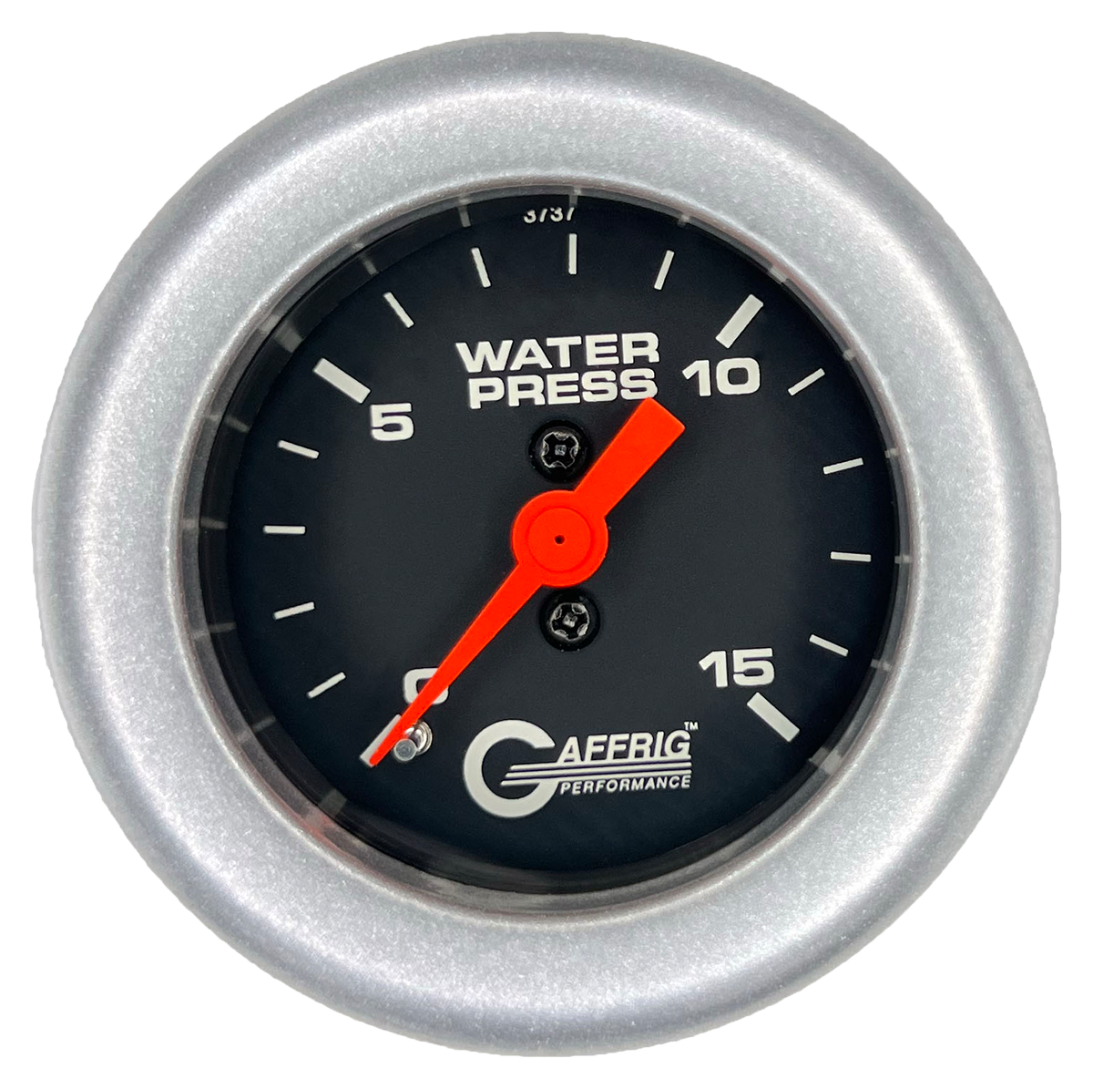 GAFFRIG 2 INCH MECHANICAL WATER PRESSURE 0-15 PSI GAUGE FAT RIM (218) / PLATINUM / BLACK