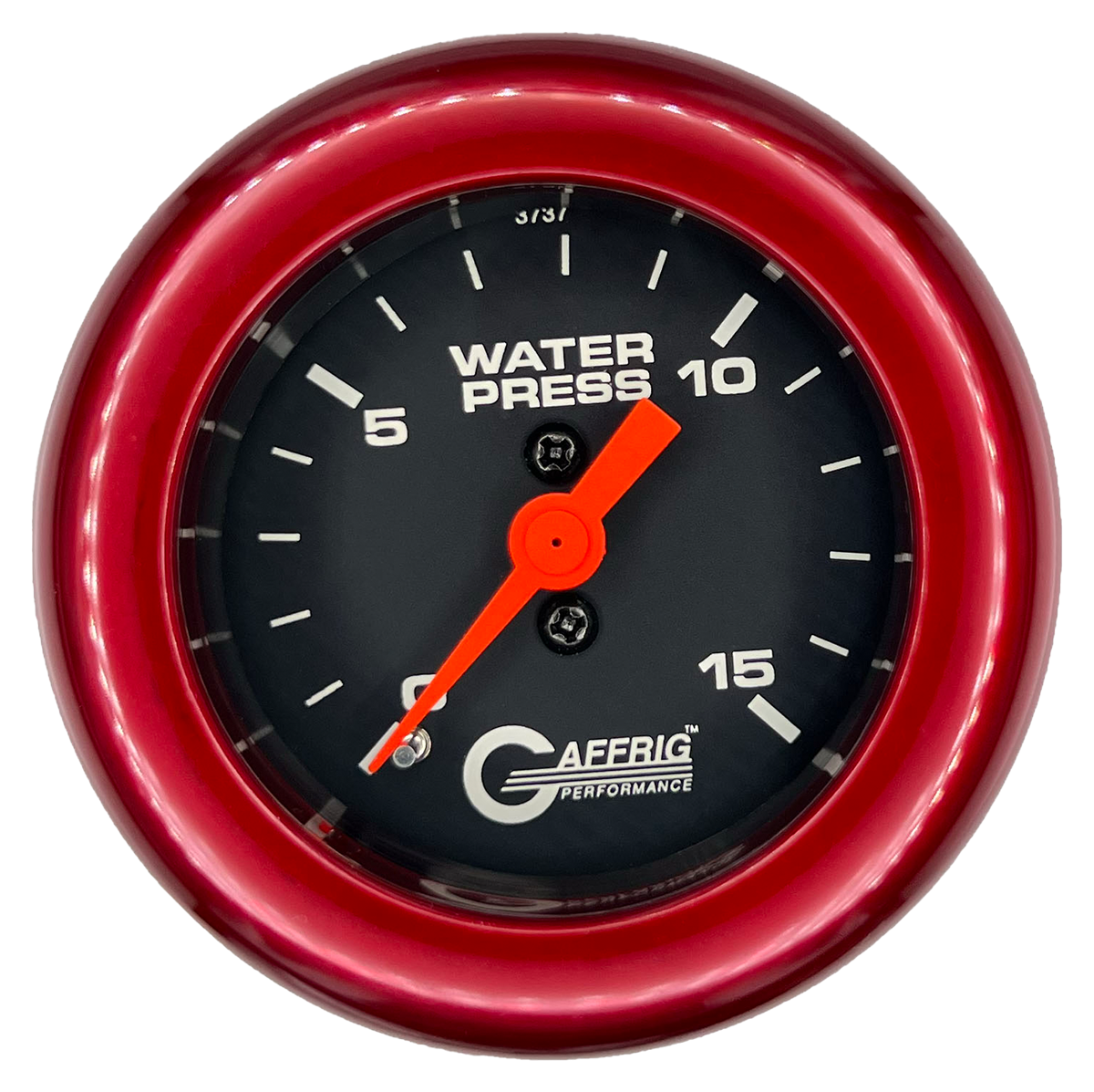 GAFFRIG 2 INCH MECHANICAL WATER PRESSURE 0-15 PSI GAUGE FAT RIM (218) / RED / BLACK