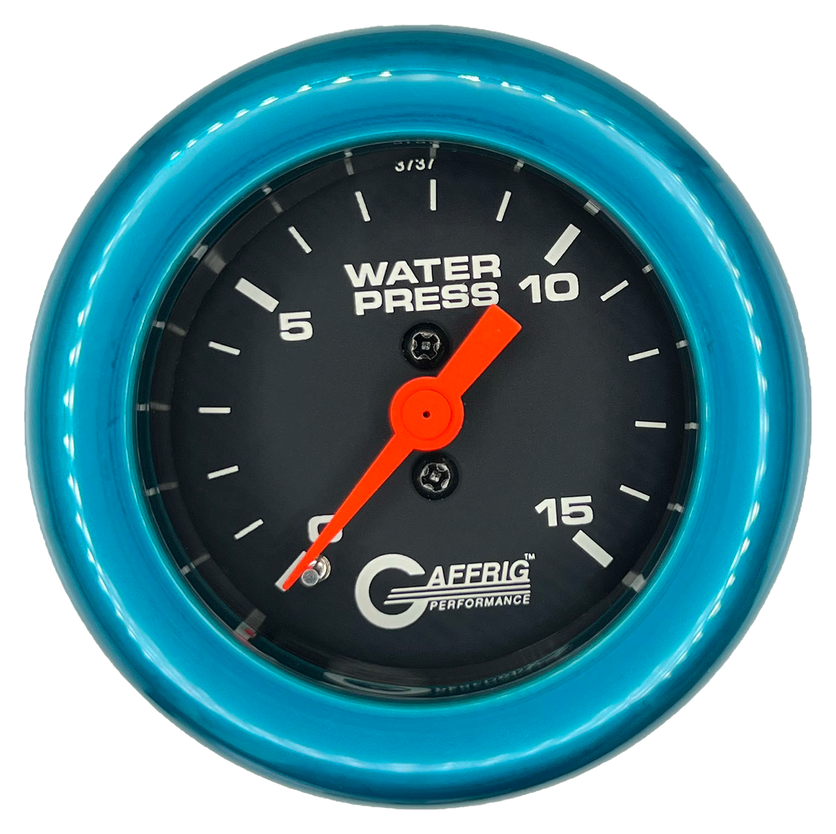 GAFFRIG 2 INCH MECHANICAL WATER PRESSURE 0-15 PSI GAUGE FAT RIM (218) / TEAL / BLACK