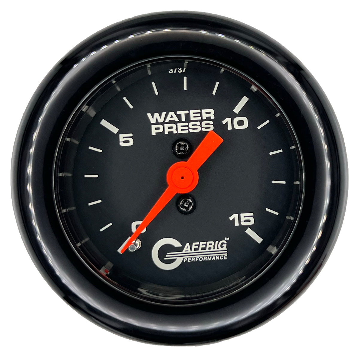 GAFFRIG 2 INCH MECHANICAL WATER PRESSURE 0-15 PSI GAUGE FAT RIM (218) / BLACK / BLACK