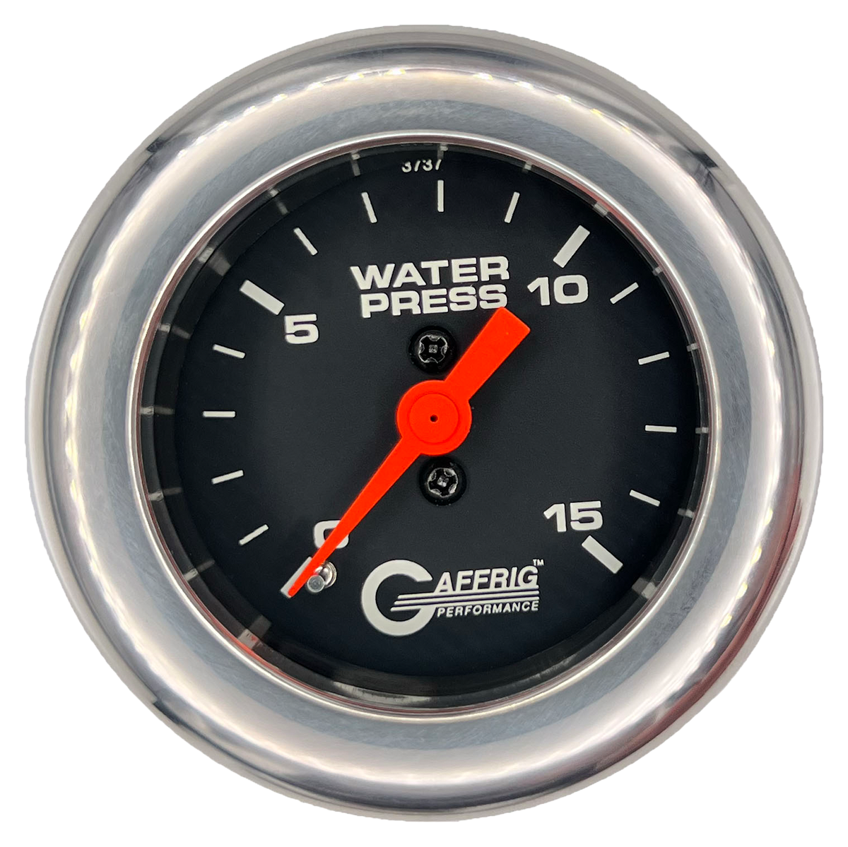 GAFFRIG 2 INCH MECHANICAL WATER PRESSURE 0-15 PSI GAUGE FAT RIM (218) / CHROME/POLISHED / BLACK