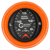 GAFFRIG 2 INCH MECHANICAL DIAL PYROMETER 600-1600 F STEP RIM (002) / ORANGE / BLACK