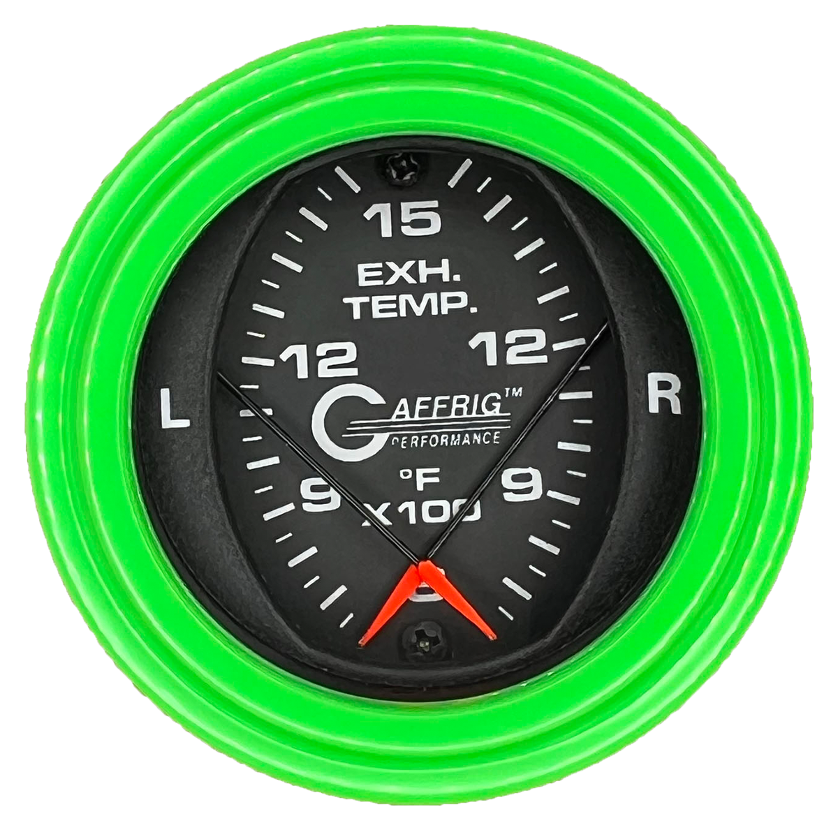 GAFFRIG 2 INCH MECHANICAL DIAL PYROMETER 600-1600 F STEP RIM (002) / LIME GREEN / BLACK