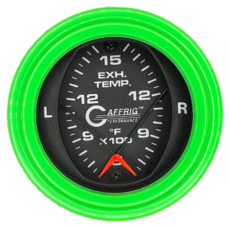 GAFFRIG 2 INCH MECHANICAL DIAL PYROMETER 600-1600 F STEP RIM (002) / LIME GREEN / BLACK