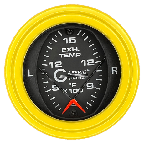 GAFFRIG 2 INCH MECHANICAL DIAL PYROMETER 600-1600 F STEP RIM (002) / YELLOW / BLACK