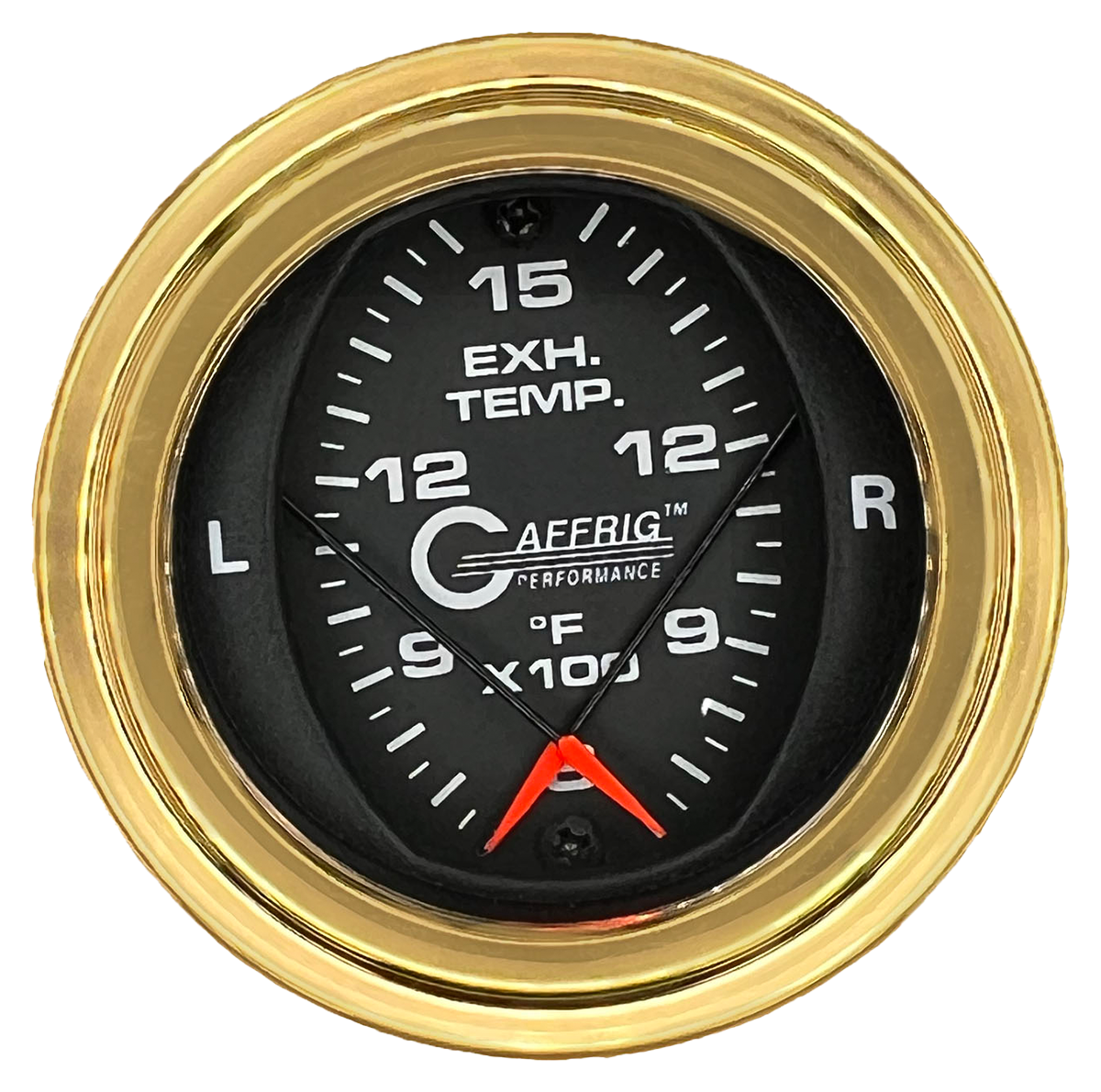 GAFFRIG 2 INCH MECHANICAL DIAL PYROMETER 600-1600 F STEP RIM (002) / GOLD / BLACK