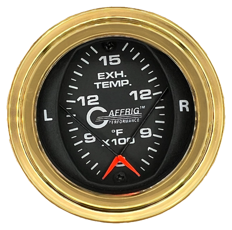 GAFFRIG 2 INCH MECHANICAL DIAL PYROMETER 600-1600 F STEP RIM (002) / GOLD / BLACK