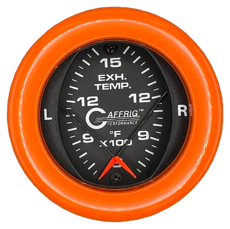 GAFFRIG 2 INCH MECHANICAL DIAL PYROMETER 600-1600 F FAT RIM (218) / ORANGE / BLACK