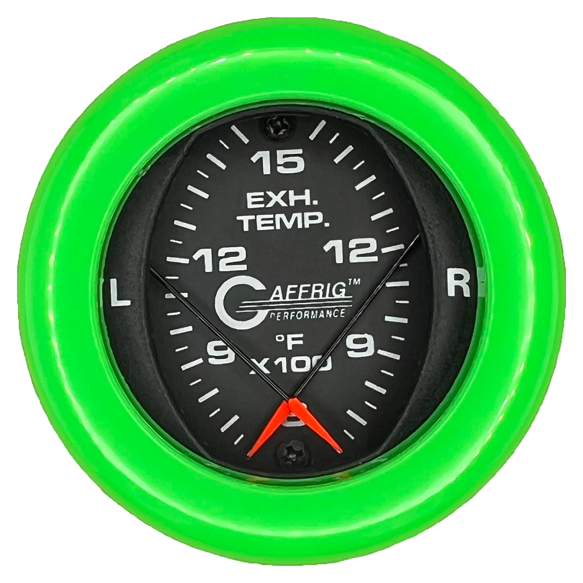 GAFFRIG 2 INCH MECHANICAL DIAL PYROMETER 600-1600 F FAT RIM (218) / LIME GREEN / BLACK