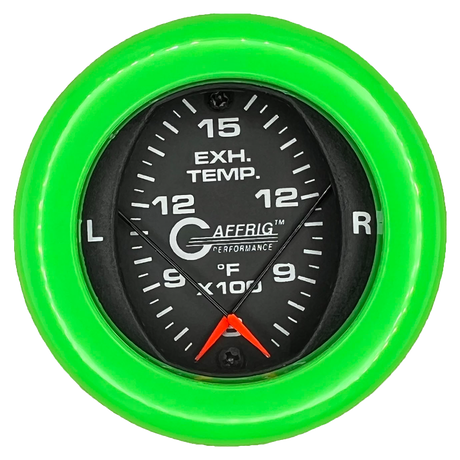 GAFFRIG 2 INCH MECHANICAL DIAL PYROMETER 600-1600 F FAT RIM (218) / LIME GREEN / BLACK