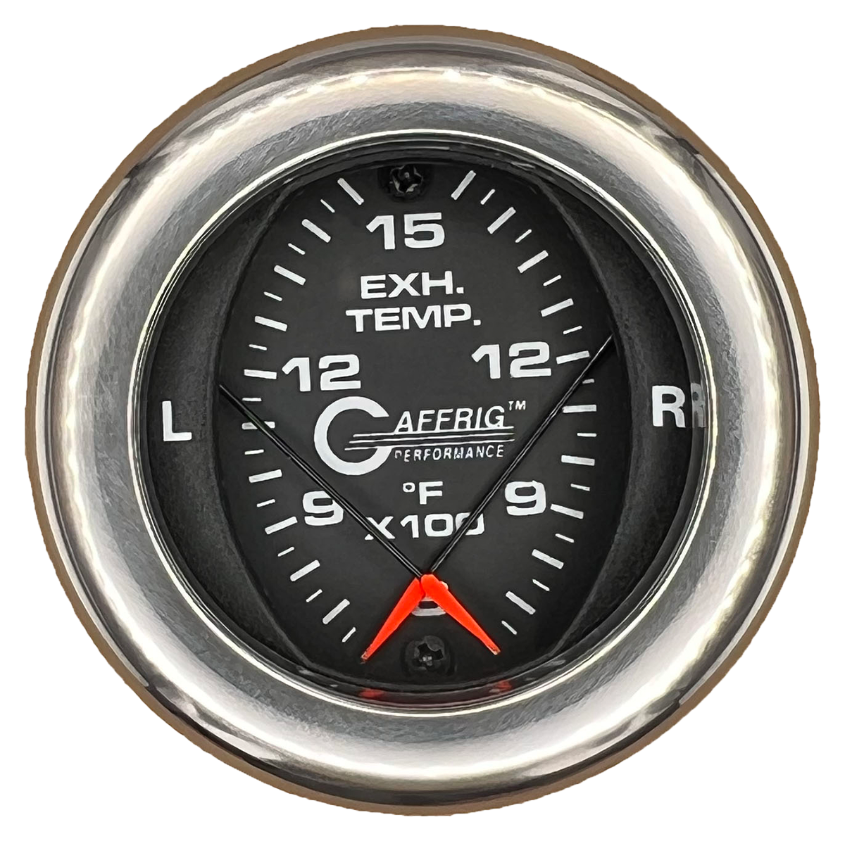 GAFFRIG 2 INCH MECHANICAL DIAL PYROMETER 600-1600 F FAT RIM (218) / CHROME/POLISHED / BLACK