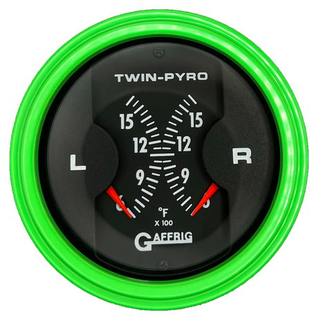 GAFFRIG 3 INCH ELECTRIC DUAL PYROMETER BLACK / LIME GREEN