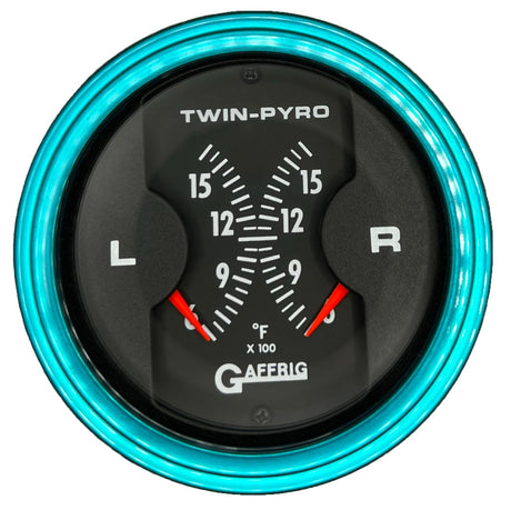 GAFFRIG 3 INCH ELECTRIC DUAL PYROMETER BLACK / TEAL