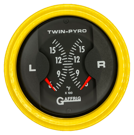 GAFFRIG 3 INCH ELECTRIC DUAL PYROMETER BLACK / YELLOW