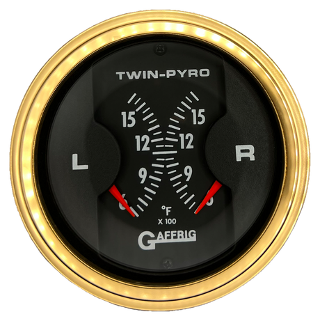 GAFFRIG 3 INCH ELECTRIC DUAL PYROMETER BLACK / GOLD