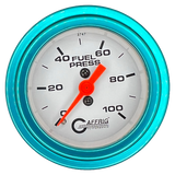 GAFFRIG 2 INCH MECHANICAL FUEL PRESSURE 0-100 PSI GAUGE STEP RIM (002) / TEAL / WHITE