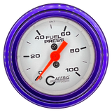 GAFFRIG 2 INCH MECHANICAL FUEL PRESSURE 0-100 PSI GAUGE STEP RIM (002) / PURPLE / WHITE