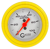 GAFFRIG 2 INCH MECHANICAL FUEL PRESSURE 0-100 PSI GAUGE STEP RIM (002) / YELLOW / WHITE