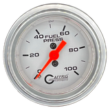 GAFFRIG 2 INCH MECHANICAL FUEL PRESSURE 0-100 PSI GAUGE STEP RIM (002) / CHROME/POLISHED / WHITE