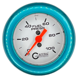 GAFFRIG 2 INCH MECHANICAL FUEL PRESSURE 0-100 PSI GAUGE FAT RIM (218) / TEAL / WHITE