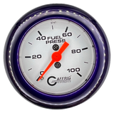 GAFFRIG 2 INCH MECHANICAL FUEL PRESSURE 0-100 PSI GAUGE FAT RIM (218) / PURPLE / WHITE