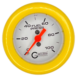 GAFFRIG 2 INCH MECHANICAL FUEL PRESSURE 0-100 PSI GAUGE FAT RIM (218) / YELLOW / WHITE