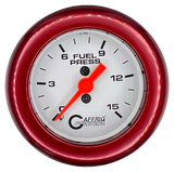 GAFFRIG 2 INCH MECHANICAL FUEL PRESSURE 0-015 PSI GAUGE FAT RIM (218) / RED / WHITE