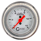 GAFFRIG 2 INCH MECHANICAL FUEL PRESSURE 0-015 PSI GAUGE FAT RIM (218) / CHROME/POLISHED / WHITE