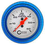 GAFFRIG 2 INCH MECHANICAL FUEL PRESSURE GAUGE 0-60 PSI GAUGE STEP RIM (002) / BLUE / WHITE