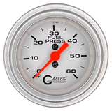 GAFFRIG 2 INCH MECHANICAL FUEL PRESSURE GAUGE 0-60 PSI GAUGE STEP RIM (002) / PLATINUM / WHITE