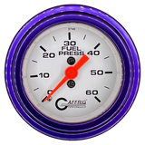 GAFFRIG 2 INCH MECHANICAL FUEL PRESSURE GAUGE 0-60 PSI GAUGE STEP RIM (002) / PURPLE / WHITE