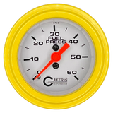 GAFFRIG 2 INCH MECHANICAL FUEL PRESSURE GAUGE 0-60 PSI GAUGE STEP RIM (002) / YELLOW / WHITE