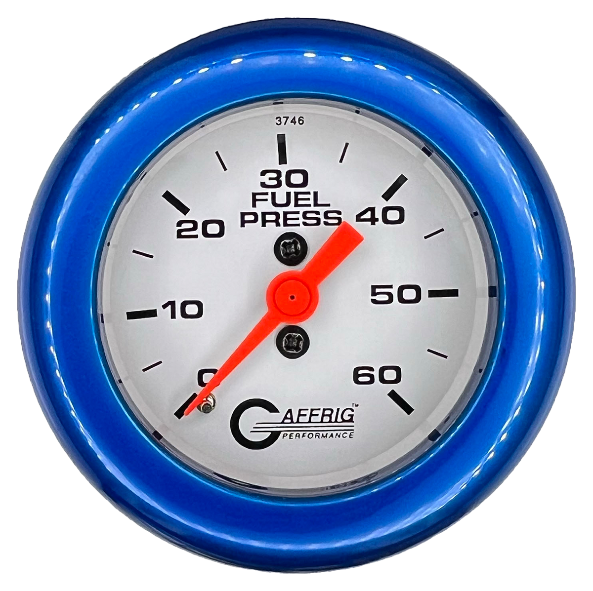 GAFFRIG 2 INCH MECHANICAL FUEL PRESSURE GAUGE 0-60 PSI GAUGE FAT RIM (218) / BLUE / WHITE