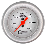 GAFFRIG 2 INCH MECHANICAL FUEL PRESSURE GAUGE 0-60 PSI GAUGE FAT RIM (218) / PLATINUM / WHITE