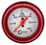 GAFFRIG 2 INCH MECHANICAL FUEL PRESSURE GAUGE 0-60 PSI GAUGE FAT RIM (218) / RED / WHITE